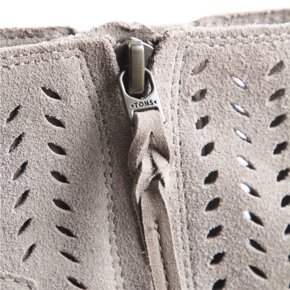 Toms Tan Suede Ankle Bootie Heels - Picture 7 of 9